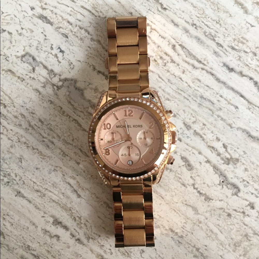 Michael Kors “Blair” Oversized Watch - Rose Gold